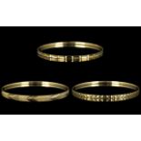 A Collection of 1970's 9ct Gold Bangles ( 3 ) Three In Total.