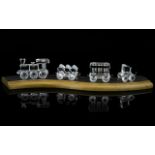 Swarovski Ltd Edition Crystal Train Set - Set of Four - Full Size with Track ( When we Were Young
