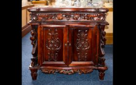 Dutch Style Ornate Reproduction Side Cabinet,