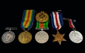 A Mixed Collection Of Military Medals To include Victory medal,