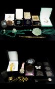 A Collection Of Costume Jewellery Silver Items And Medals A varied lot to include,