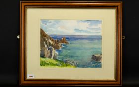 J. Allen Hill 1903 - 1985 20th Century Listed Artist. Exhibited 1929 - 1938. Titled ' Lamorna Cove