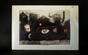 Massimo Gatto by Rosina Wachtmeister Foil Print 15 x 22 Inches