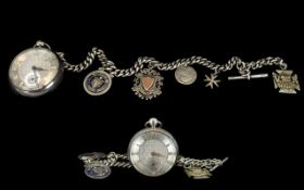 Victorian Period Good Quality Open Faced - Key wind Pocket Watch, with Ornate Silver Dial,