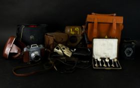 Camera And Collectables Interest Comprising Of A French Goldy Box Camera,