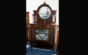 Victorian Bookcase A large glazed case with three adjustable shelves,