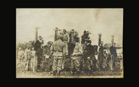 A Rare Original Late 19th Century Sepia Tone Photograph Of An Execution 5.5 x 3.