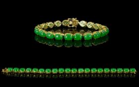 Green Jade Tennis Bracelet,