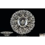 Austrian - Mid 19th Century Fine Quality Cast Silver Open Worked Footed Bowl of Excellent Quality.