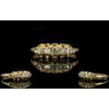 Antique Period 18ct Gold 5 Stone Diamond Set Ring. The Old Cut Diamonds of Good Quality and Clarity.