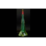 Lamp Base Large green Murano style base in organic pyramidal form.