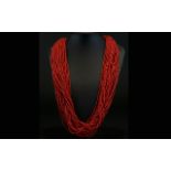 A Multi-Strand Coral Necklace. Vintage r