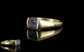 Ladies - 9ct Gold Single Stone Amethyst