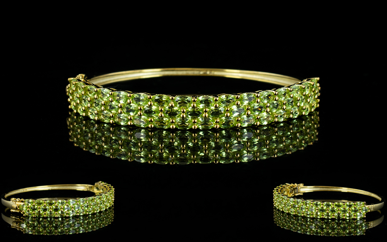 Peridot Three Row Bangle, three rows of