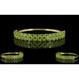 Peridot Three Row Bangle, three rows of