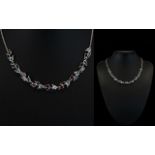 An 18ct White Gold Collarette Necklace S
