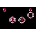 Ruby Three Way Earrings, solitaire ruby