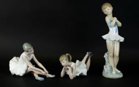 Nao Ceramic Ballerinas Figures ( 3 ) In