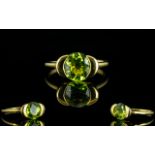 Peridot Semi Bezel Set Solitaire Ring, a