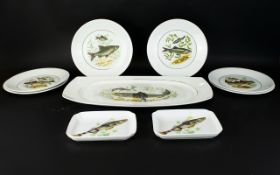 Collection of Ceramic Plates with Fish D