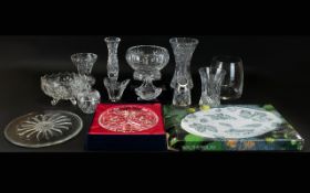 Collection Of Cut Glass 14 Pieces In Total.