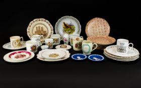Collection Of Assorted Pottery To Include Wedgwood, Commemorative Wear,