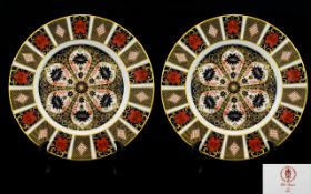 Royal Crown Derby - Superb Quality Pair of Large Old Imari Pattern Cabinet Plates.