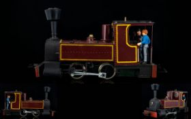 L.G.B Die-cast Model Two Rail 0-6-2 Tank Locomotive, Maroon and Black Colour way. Size 12.