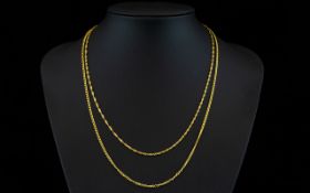 9ct Gold Fancy Chains ( 2 ) Fully Hallmarked to Both. Sizes 16 Inches - 40 cm x 20 Inches - 50 cm.