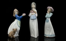 Nao by Lladro Figures ( 3 ) In Total. Comprises 1/ ' A New Doll ' 1117 Figurine. Approx 9.