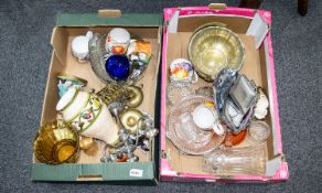 Two Boxes of Assorted Pottery and Glass