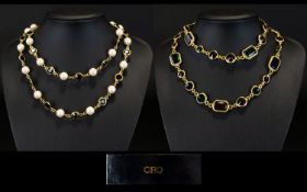 Ciro - Jewellery Gold Plated Vintage Multi - Colour Stone Set Necklaces ( 2 ) of Attractive Form,
