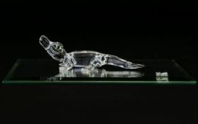 Swarovski Silver Crystal Baby ' Alligator ' with Original Box. 3 Inches In length. A 7661 NR 000