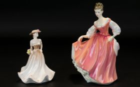 Royal Doulton Figurine ' Fair Lady ' Peach Colour way. HN2835. Designer M. Davies. Issued 1977 -