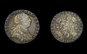 George III Silver Sixpence - Date 1787. High Grade Coin. Nr / Uncirculated, Weight 3 grams.