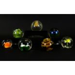 A Fine Collection of Vintage Glass Paperweights - Midina and Others ( 7 ) Seven In Total.