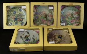 Heinrich Germany Villeroy & Boch ( 5 ) 1st Edition Fairy Plates, Including No 1 Lavender Fairy