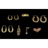 A Small Collection or Modern 9ct Gold Jewellery, All Fully Hallmarked.