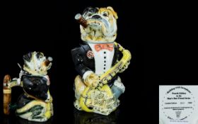German Ltd and Numbered Edition Jazz Big Band Series - Hand Painted Porcelain Character Bulldog