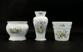 Collection of Aynsley Pottery Items. Comprising 1/ Aynsley Wild Tudor Design Vase, with Lovely
