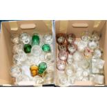 A Collection Of Mixed Glassware Two large boxes containing a variety of cut glass, coloured glass,