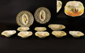 A Collection Of Royal Doulton Series Ware Ten items in total to include two large chargers/wall
