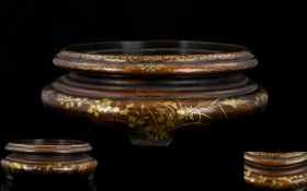 Chinese - Late 19th Century Superb Quality Circular Carved Hardwood Display Stand for a Vase,