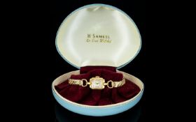 A Ladies Rolled Gold Vintage Watch By Wagner Square cased cocktail watch with horsebit detail and