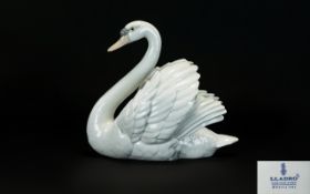 Lladro - Porcelain Figure of a Large Swan. Model No 5231. Sculpture Franciso Catala.