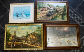 A Collection of Framed Prints/Paintings. (4) in total.