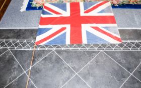Vintage Large Union Jack Flag on Pole. Length Including Pole Is Approx 60 Inches. A/F.