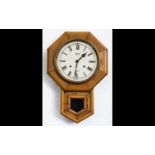 Smiths Enfield - London Drop Dial Octagonal Shaped Wooden Cased Wall Clock, 8 Day Movement. c.