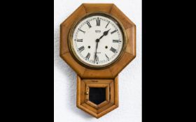 Smiths Enfield - London Drop Dial Octagonal Shaped Wooden Cased Wall Clock, 8 Day Movement. c.