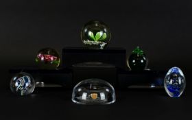 A Collection of Vintage Glass Paperweights - Six ( 6 ) In Total.